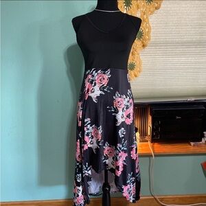 Floral Black and Pink Dress